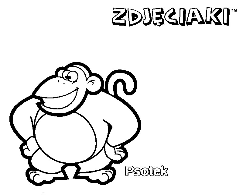 Kolorowanka z małpką Psotek do druku - Kreatywna zabawa dla dzieci kolorowanka do druku